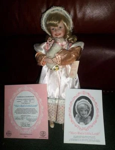 Yolanda Bello/Ashton Drake "Mary Had a Little Lamb" Mother Goose Porcelain Doll - Picture 1 of 5