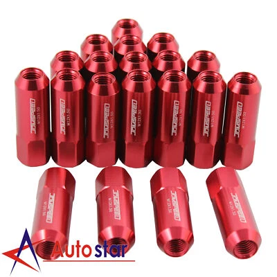 20pcs Red M12X1.5 60MM Aluminum Tuner Racing Lug Nuts For Acura Honda Toyota - Image 1 of 4