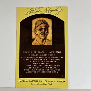 Placa postal autografiada firmada por Luke Appling White Sox Salón de la fama 24 - Imagen 1 de 6