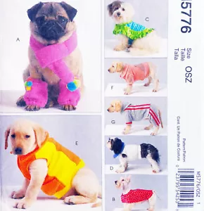 Nähmuster Hundekleidung S M L XL Mantel Poncho Schweißanzug Shirt ungeschnitten M5776 - Bild 1 von 4
