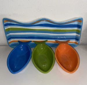 Fischschalen Boston Warehouse, Tablett mit Servier 3er Set, 7" 1/4"x3" bunt - Bild 1 von 6
