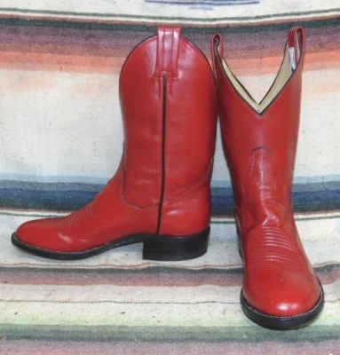 Botas de Vaquero Cortas de Cuero Rojo Delgadas Panhandle De Colección para Mujer 5 1/2 B NUEVAS en Caja Foto 1 de 4