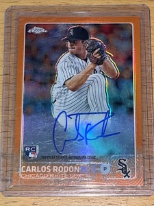 2015 Topps Chrome Orange Refractor /25 Carlos Rodon Rookie Autograph RC Auto 🔥