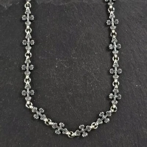 925 Sterling Silver Double Sided Ornate Cross Station Slender Necklace 55cm 60cm - Picture 1 of 11
