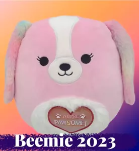 Squishmallow 14" Beemie Pink Dog Valentines Day PLUSH NEW - Picture 1 of 8