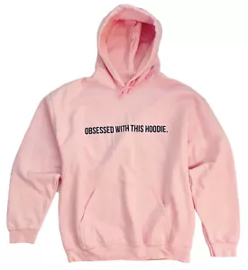 Rosa Grafik besessen von diesem Hoodie Pullover Sweatshirt Größe Large - Bild 1 von 5