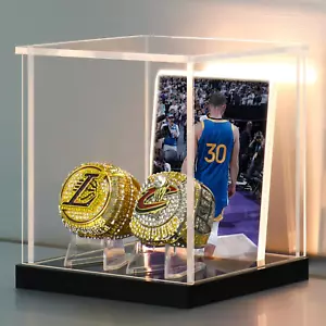Acrylic Championship Ring Display Case with LED Light, Dustproof Display Box wit - Picture 1 of 12