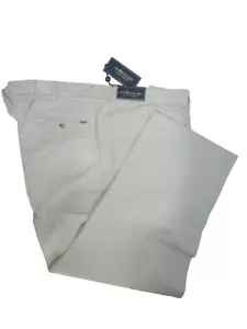 Polo Ralph Lauren Stone 100% Cotton Classic Pleated Fit Pants 52B x 30 New - Picture 1 of 9