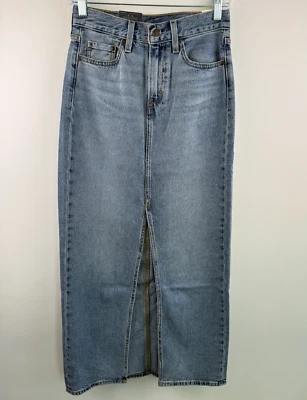 Levi's Women Premium Ankle Column Mid Rise Jeans Skirt  Size 25  Blue  NWT - Image 1 of 4