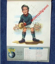 CALENDARIO Dicembre 1954 Poster BAMBINI NELLO SPORT DITTA FILA MILANO