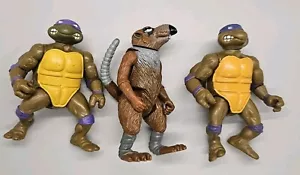 1988 Playmates Teenage Mutant Ninja Turtles TMNT Leonardo Splinter Donatello - Picture 1 of 10