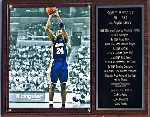 Kobe Bryant Los Angeles Lakers 12x15 Stats Plaque Cover
