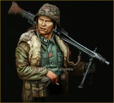 Young Miniatures - Waffen SS MG-42 Gunner Ardennes  - 1/10th Resin Bust - YM1822 - Image 1 of 4