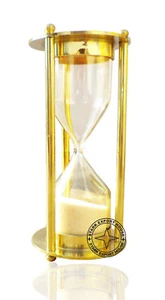 Brass Sand Timer Hour Glass Sand Glass Clock 6 inch Decorative Best For Gift - Picture 1 of 6