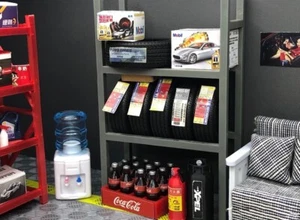 1:18 Diorama Garage Scene Cola Bottle Model Workshop Prop Scene Accessory Toys - Picture 1 of 13