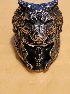 Skull Wolf Head Gothic Stainless Steel Ring size10 - Picture 1 of 5
