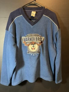 Y2K WARNER BROS TAZ TASMANIAN DEVIL FLEECE CREW NECK SIZE LARGE LOONEY TUNES - Picture 1 of 10
