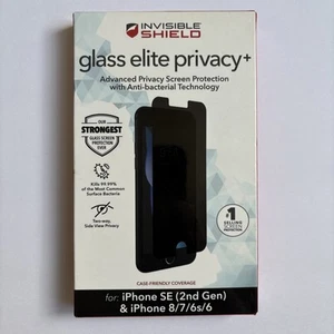ZAGG Invisible Shield Glass Elite Privacy+ for iPhone SE 2nd 3rd Gen 8/7/6s/6 - Picture 1 of 3