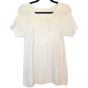 Vintage John Paul Richard Womens Petite Large Ivory Pearl Embellished Sweater - Picture 1 of 14
