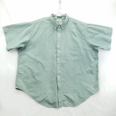 Camisa Gant Salada Perro Para Hombres 3XL Grande Verde Manga Corta Algodón Abotonado Oxford Foto 1 de 4