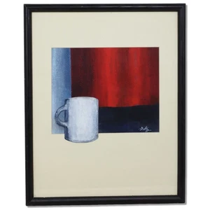 Donald Gotz "A Mugful, Please" Acrylic on Paper 15x12 Framed Signed 2017 - Picture 1 of 10