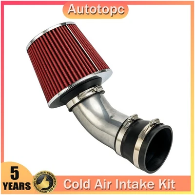 Cold Air Intake Kit + Red Filter 3" For 1997-2004 Buick Regal V6 3.8L Silver - Image 1 of 4