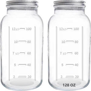 128 Unzen Einmachgläser Extra Weite Öffnung 2er Pack, 1 Gallone Glas Große Gläser mit Luft - Bild 1 von 12