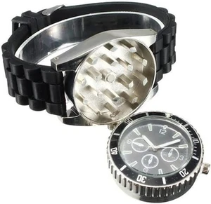 2 in 1 Dried Tobacco Grinder Men's Wrist Watch Herb Spice Crusher Cigarette Tool - Bild 1 von 10