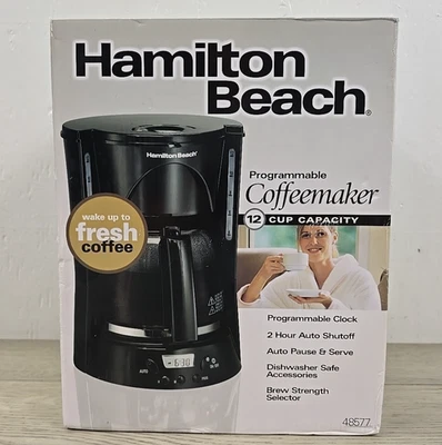 Hamilton Beach 12 Cup Black Programmable Coffeemaker Coffee Pot #48577 Sealed - Image 1 of 4