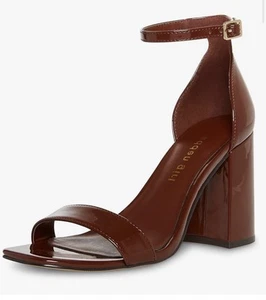 Madden Girl Star Chocolate Two-Piece Block-Heel Ankle Strap Dress Sandals Sz 10 - Picture 1 of 8