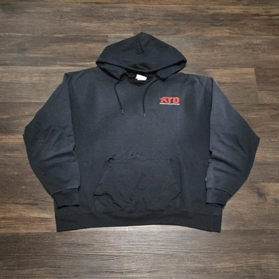 Vintage Sun Faded Black Thrashed Distressed Hoodie Mens XXL Sweatshirt - Image 1 of 4