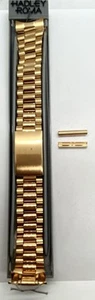 HADLEY ROMA Mens Watch Band GOLD Micron Plate 20mm Stainless Curved/Straight End - Picture 1 of 5