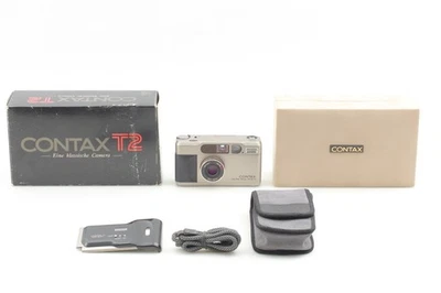 【MINT in Box w/ Data Back】 Contax T2 D Titan Silver 35mm Film Camera from JAPAN - Image 1 of 4