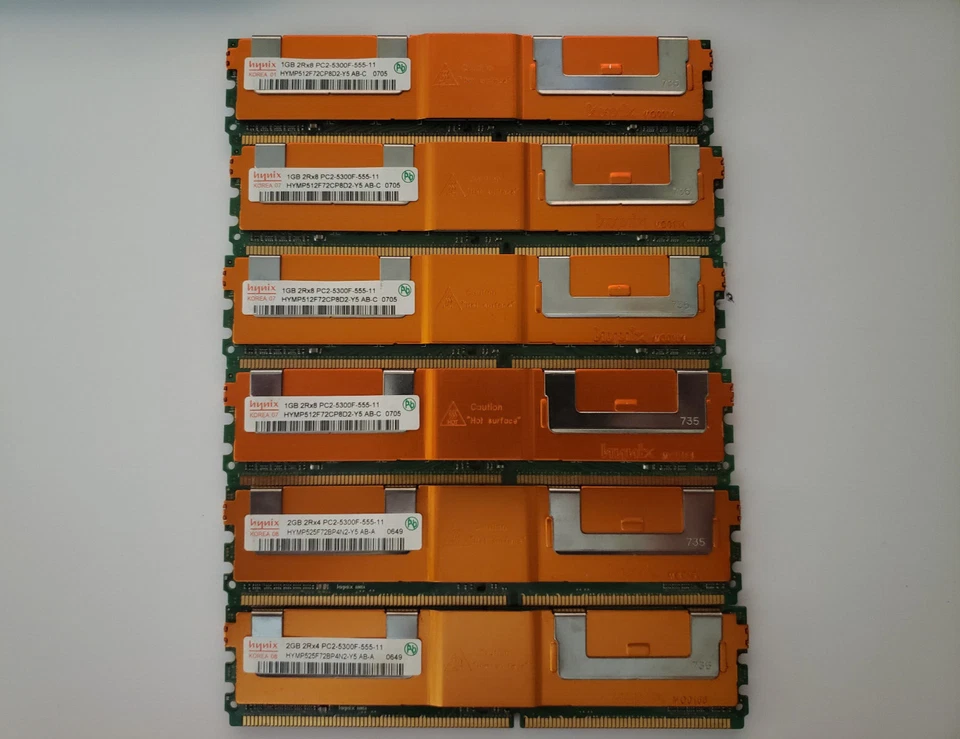 Hynix HYMP512F72CP8D2-Y5 5300F 6GB (6X 1GB) DDR2 2RX8 - Image 1 of 1