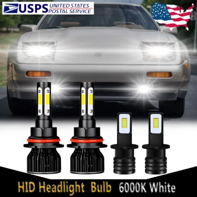 For Nissan 300ZX 1987-1989 - LED Headlight Bulb High/Low Beam + Fog Light 4X K9B - Image 1 of 4