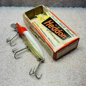 Vintage Heddon Vamp Spook Redhead Fishing Lure (VGC) with Box (Poor) and Insert - Picture 1 of 7
