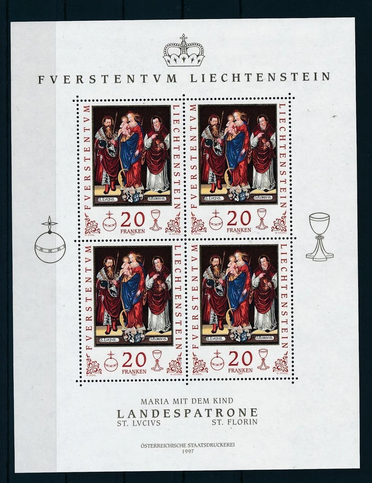 [22623] Liechtenstein 1997 St. Lucius Florinus Art Religion Sheet MNH - Image 1 of 1