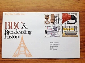 GB Stamp Post Office FDC BBC and Broadcasting History 1972 Edinburgh . - Picture 1 of 3