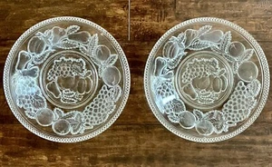 Vintage ARCOROC France Salad Soup Fruit Bowls Frosted 3D Glass Beaded Rim 8 3/4" - Picture 1 of 13