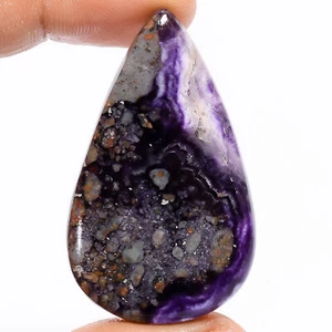 Natural Tiffany Fluorite Pear Shape Cabochon Gemstone 81 Ct. 48X28X6 mm X-22346 - Picture 1 of 2