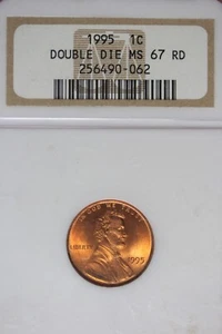 1995 NGC 1C DOUBLE DIE MS67RD LINCOLN MEMORIAL CENT #B49146 - Picture 1 of 2