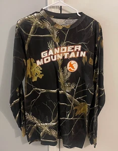 GANDER MOUNTAIN REAL TREE Long Sleeve CAMO T-Shirt Forest Nature Hunt Men's Sz M - Picture 1 of 5