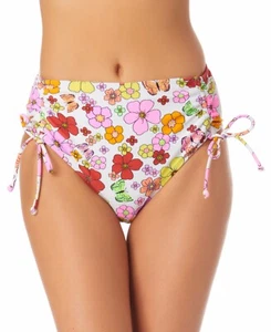 MSRP $20 California Waves Juniors High-Waist Bikini Bottom White Size Medium - Picture 1 of 1