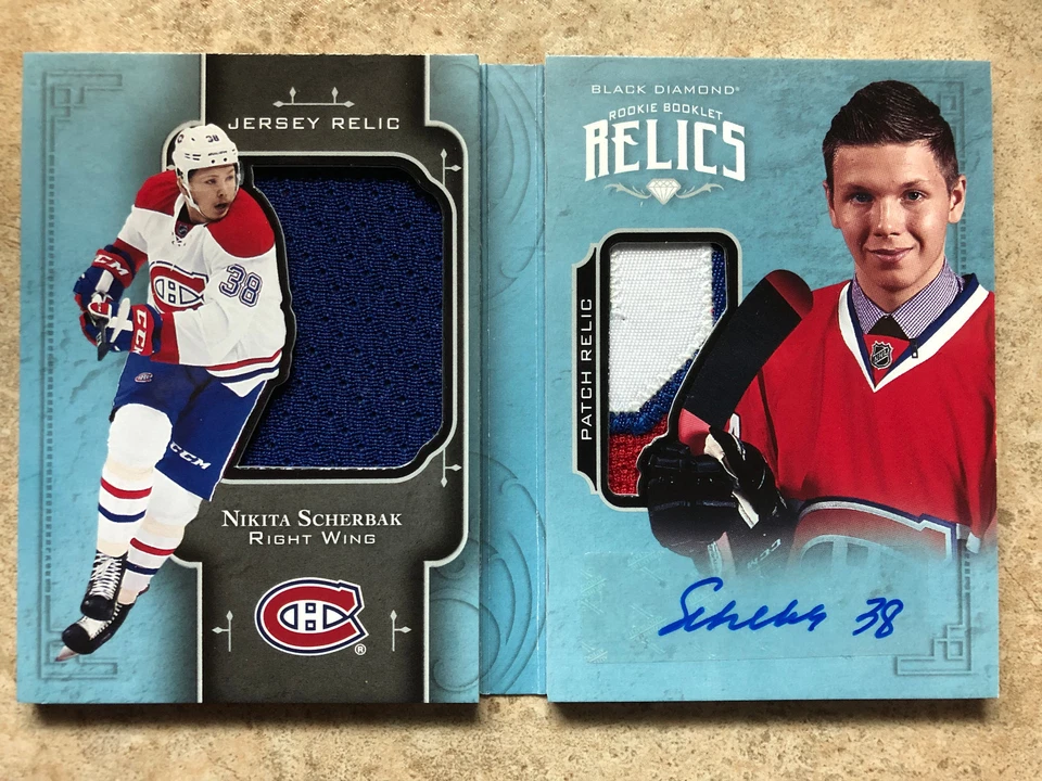 17-18 UD Black Diamond Rookie Booklets Relic Patch #RBR-NS NIKITA SCHERBAK /99 - Image 1 of 1