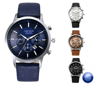 RELOJ DE PULSERA HOMBRE CUERO SINTETICO ACERO INOX CUARZO MODA RELOJES REGALO - Bild 1 von 17