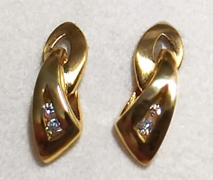 ECHT GOLD *** Zirkonia Ohrringe Ohrstecker 15 mm - Bild 1 von 9