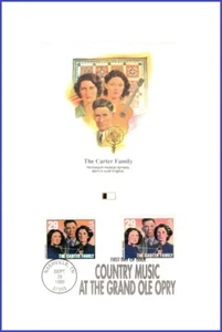Combo2 de música country de la familia Carter USA3 #2773 U/A FLEETWOOD FDC combo2 - Imagen 1 de 1