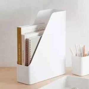 White Magazine File Organiser Newspaper Magazine File Holder for Desktop file - Picture 1 of 7