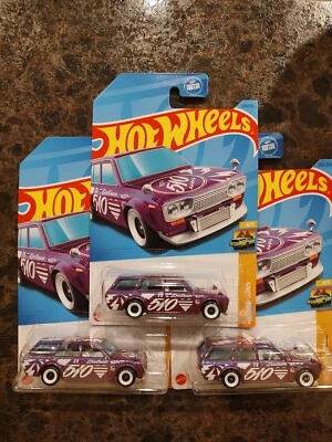 (3) Hot Wheels Datsun Bluebird Wagon 510 purple - Image 1 of 4