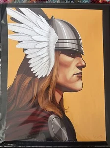 Thor No Beard by Mike Mitchell Mondo Print Avengers Marvel Comics Limited Signed - Picture 1 of 2